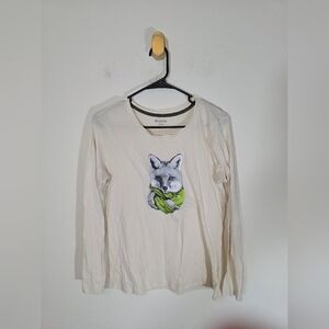 Columbia Fox With Scarf Base Layer Long Sleeve Tee XL